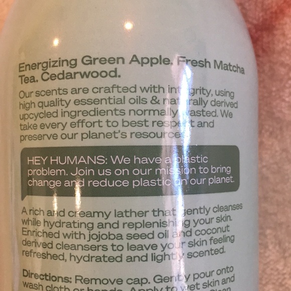 Hey Humans Scented Apple Matcha Naturally Derived Body Wash 14oz NWT vegan CF - Picture 6 of 16